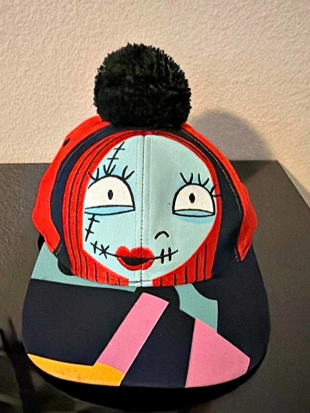 Disney Parks Kids Red & Black Sally Character Hat nightmare before Christmas.